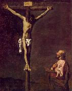 Francisco de Zurbaran Saint Luke as a Painter before Christ on the Cross oil painting artist